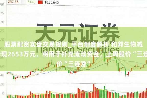 股票配资实盘交易规则_平台制度解析 和邦生物减抓套现2653万元,将用于补充流动资金,上周股价“三连涨”