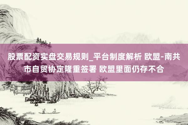 股票配资实盘交易规则_平台制度解析 欧盟-南共市自贸协定隆重签署 欧盟里面仍存不合