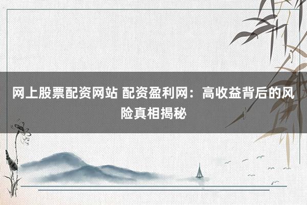 网上股票配资网站 配资盈利网：高收益背后的风险真相揭秘