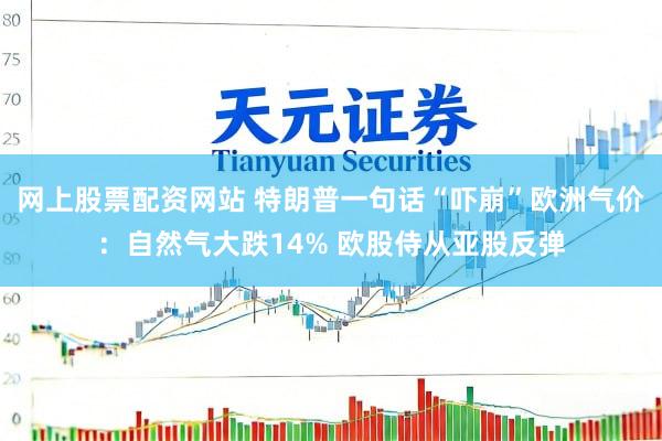 网上股票配资网站 特朗普一句话“吓崩”欧洲气价:自然气大跌14% 欧股侍从亚股反弹