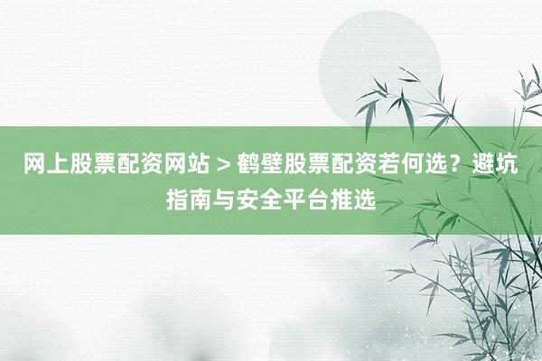 网上股票配资网站 > 鹤壁股票配资若何选？避坑指南与安全平台推选